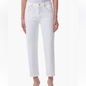 Agolde Kye Ankle Straight Leg Jeans White 31
